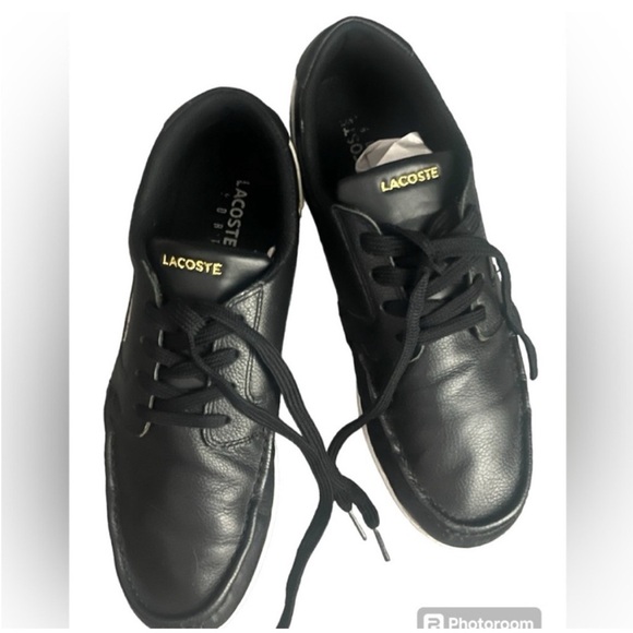 Lacoste Dreyfus AP black leather w/white trim men size 9 - Picture 2 of 7